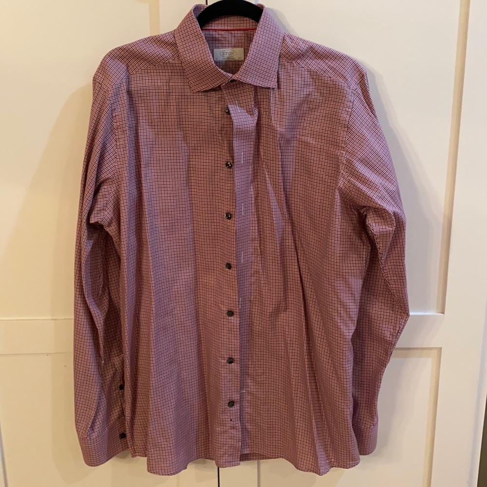 Eton men’s plaid button up dress shirt size 42